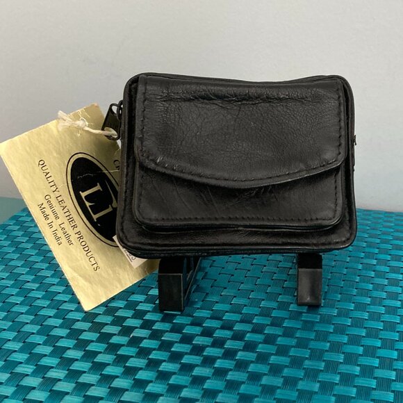 Belt Wallet Credit Card Holder Black Leather NWT Unisex